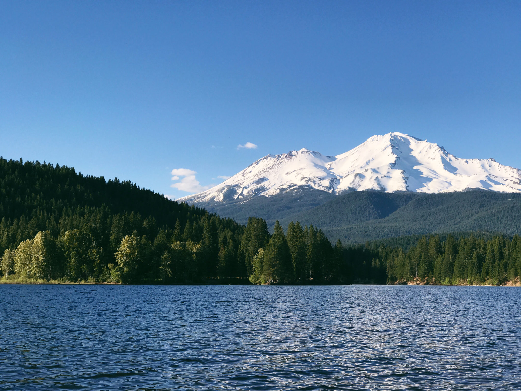 Lake Siskiyou with snow on Mt Shasta